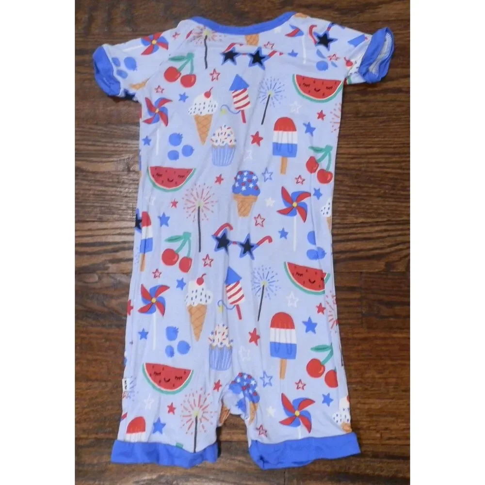 Little Sleepies Stars Stripes Sweets 4th of July Shorty Pajama Baby 18-24 Months